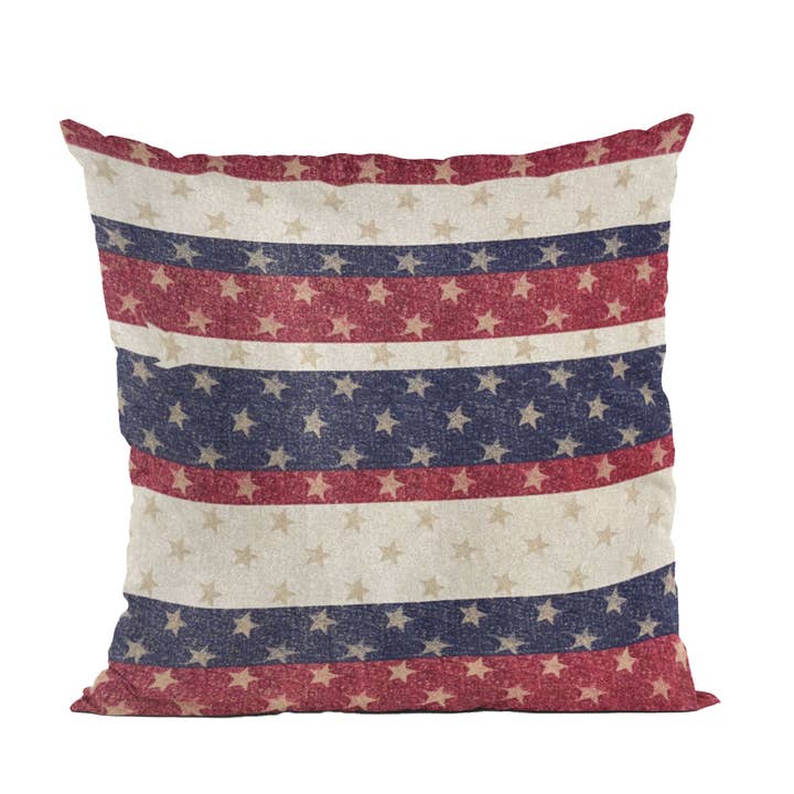 Coussin Drapeau USA Fait Main Plutus Stars and Stripes pour la vente par Plutus Home Brands