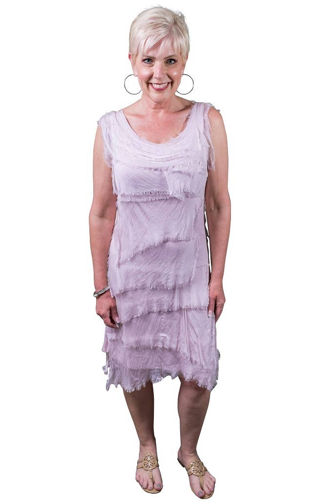 TINA Stephens Italy/Tees By Tina - Wholesale Dress - Women's - Mariana Silk Ruffle Dress (DT202)7