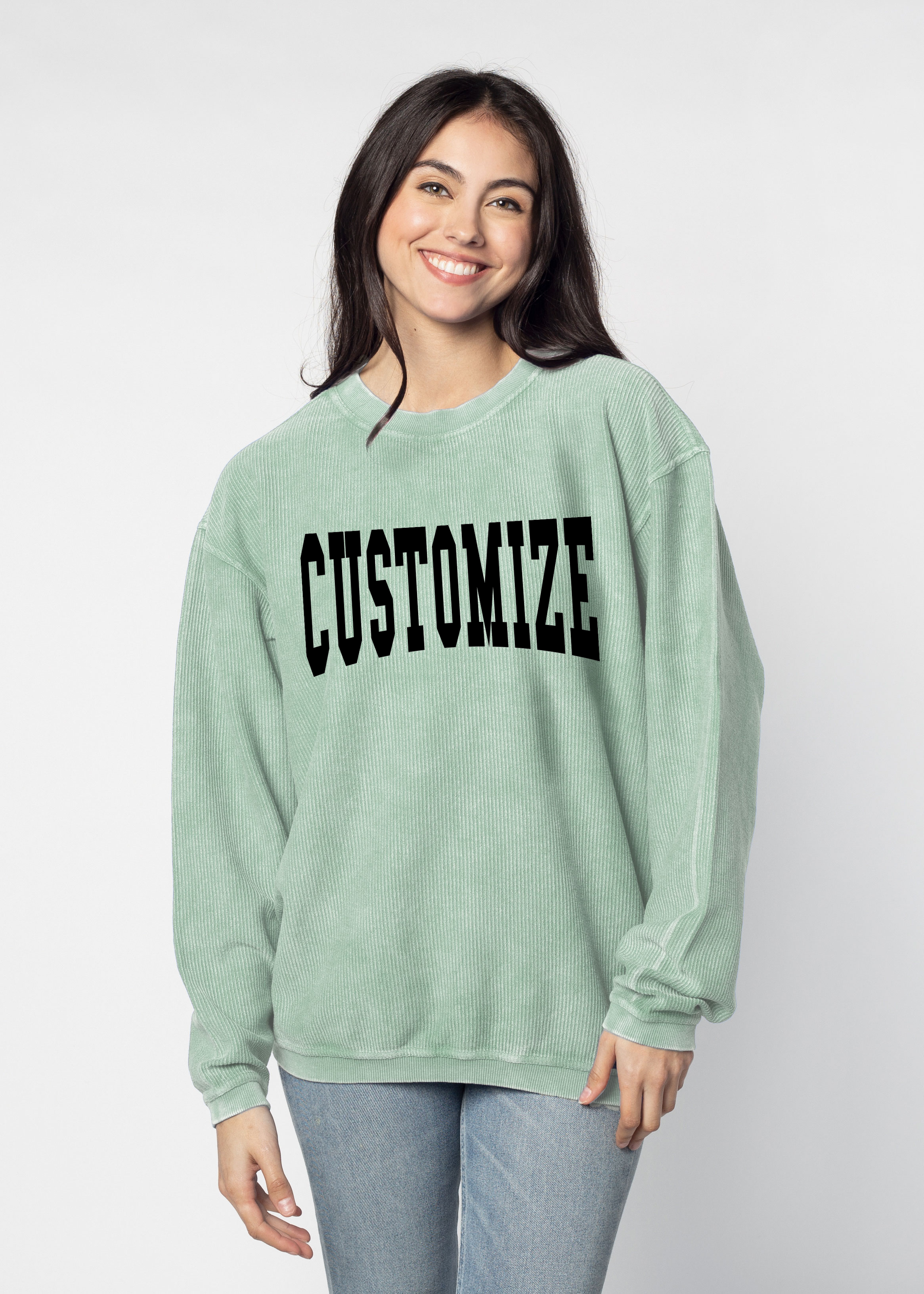 chicka-d - Wholesale Graphic Sweatshirt - Women's - The Original Custom Graphic Corded Crew, Jumbo Squeeze23