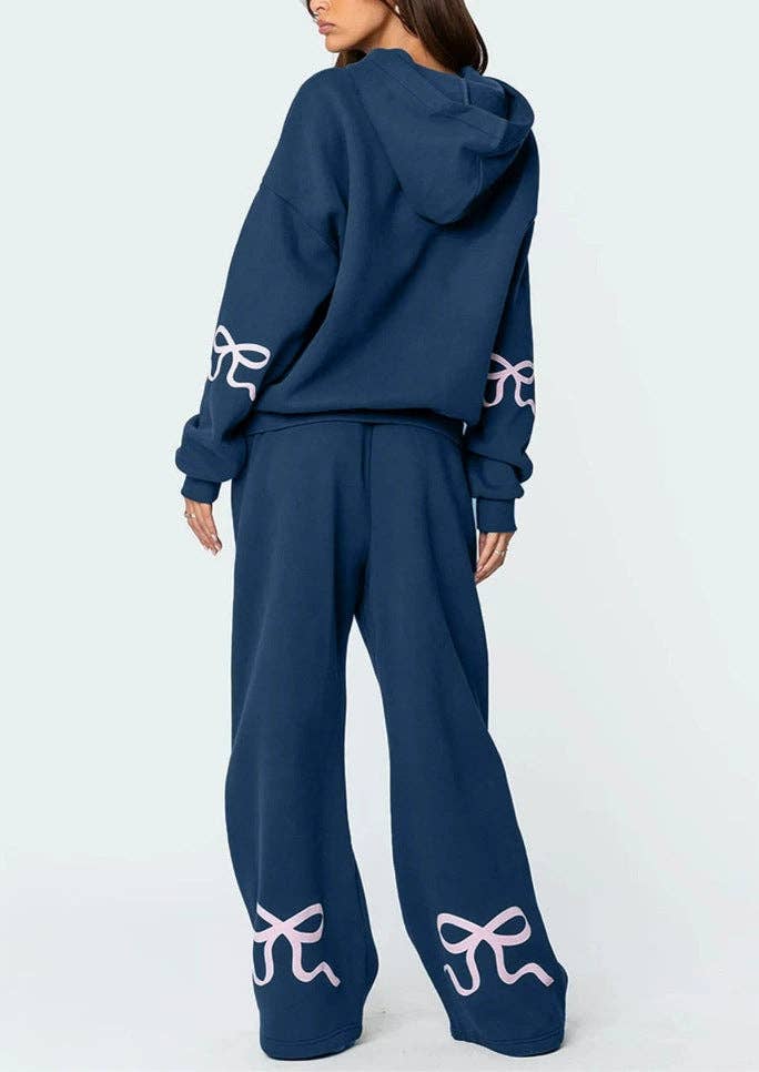 SALINA TRADING INC - Wholesale Lounge Set - Women's - Trendy Casual Long Sleeve Loose Hoodie & Wide Leg Pants Set4