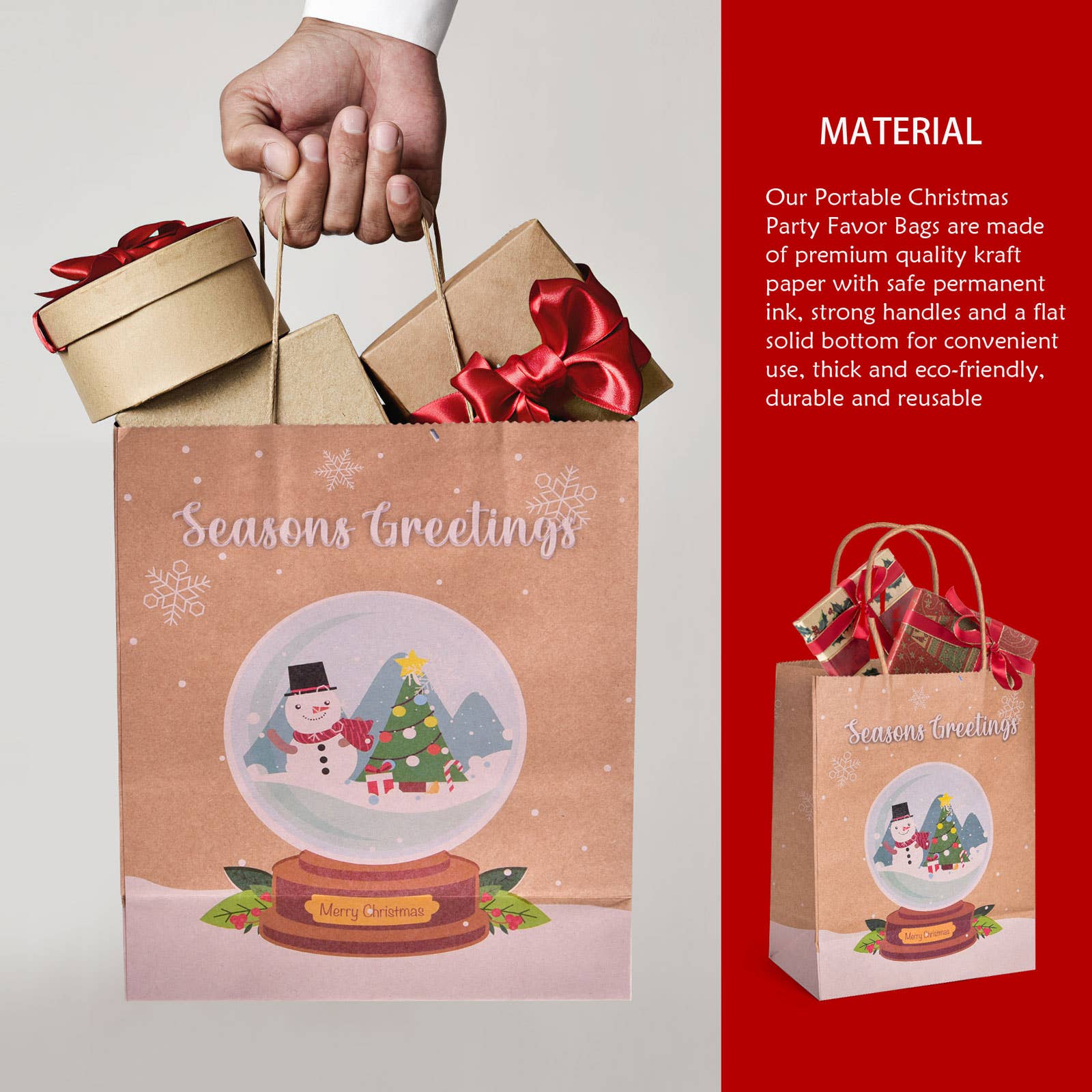 Fun Little Toys – Conjunto/pacote de sacos de presente por atacado – Conjunto de 30 Sacolas de Presente de Natal Estilo Clássico com Alças6