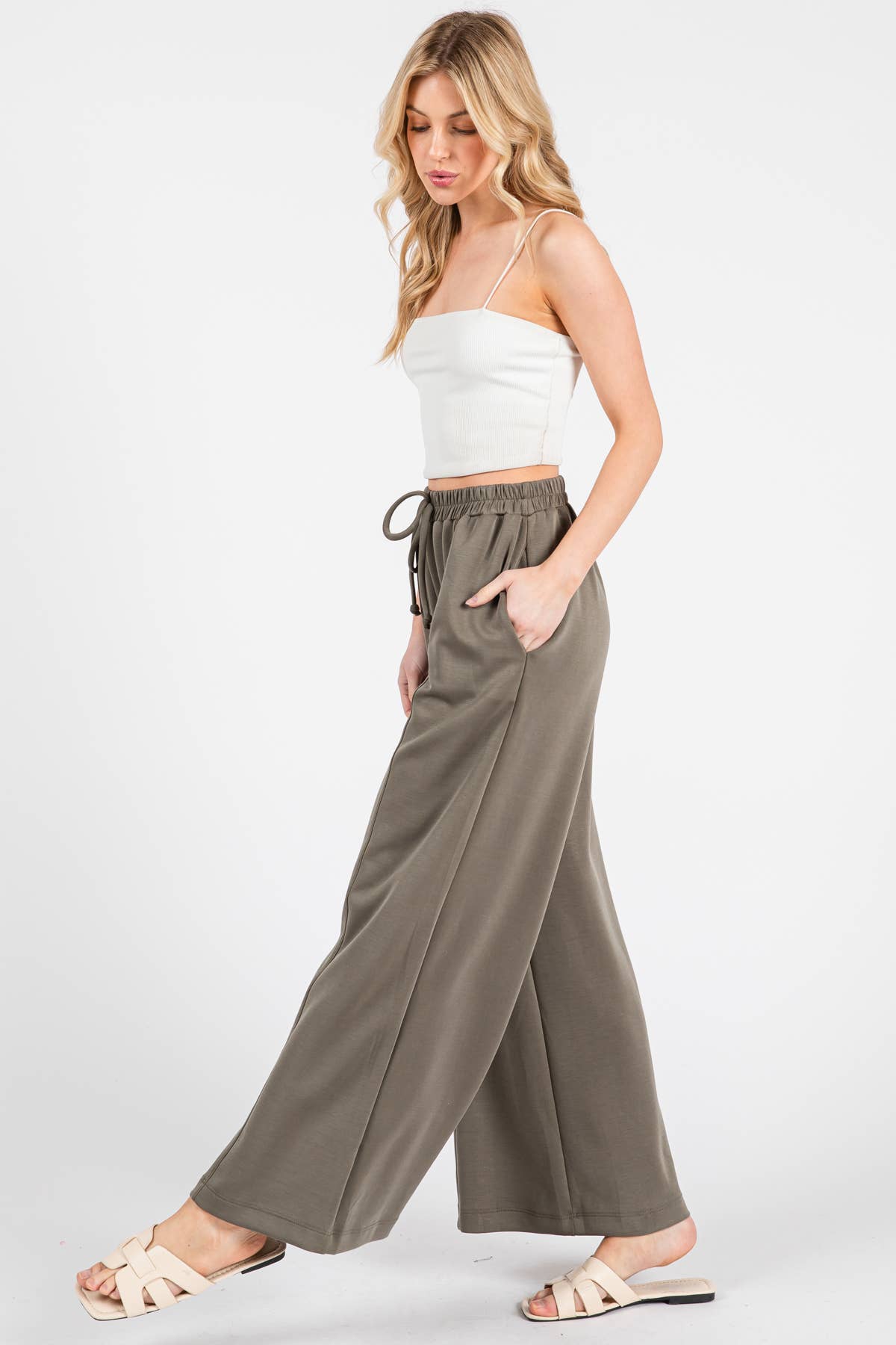 Final Touch - Wholesale Pants - Women's - Modal Jersey Wide Leg Pants - NP7033729
