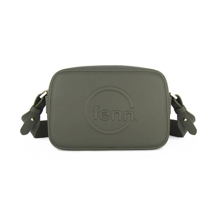 Camera Crossbody Bag - Army Green - Gold Zip for wholesale by Fenn Collection USA