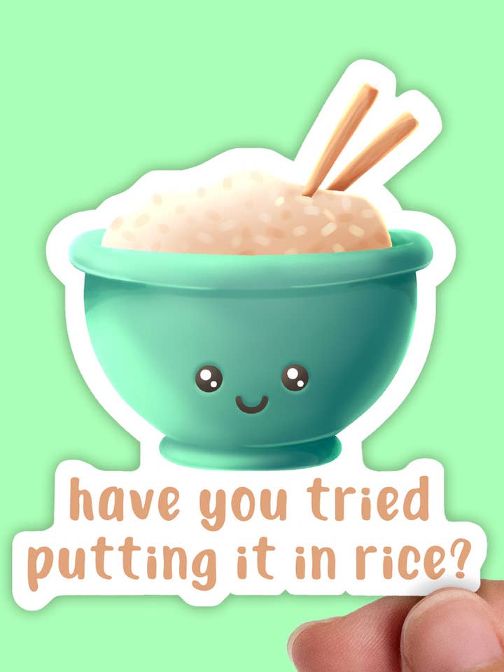 Tried In Rice, adhesivo de vinilo impermeable, calcomanías para alimentos, para venta al por mayor de Join The Creative Side