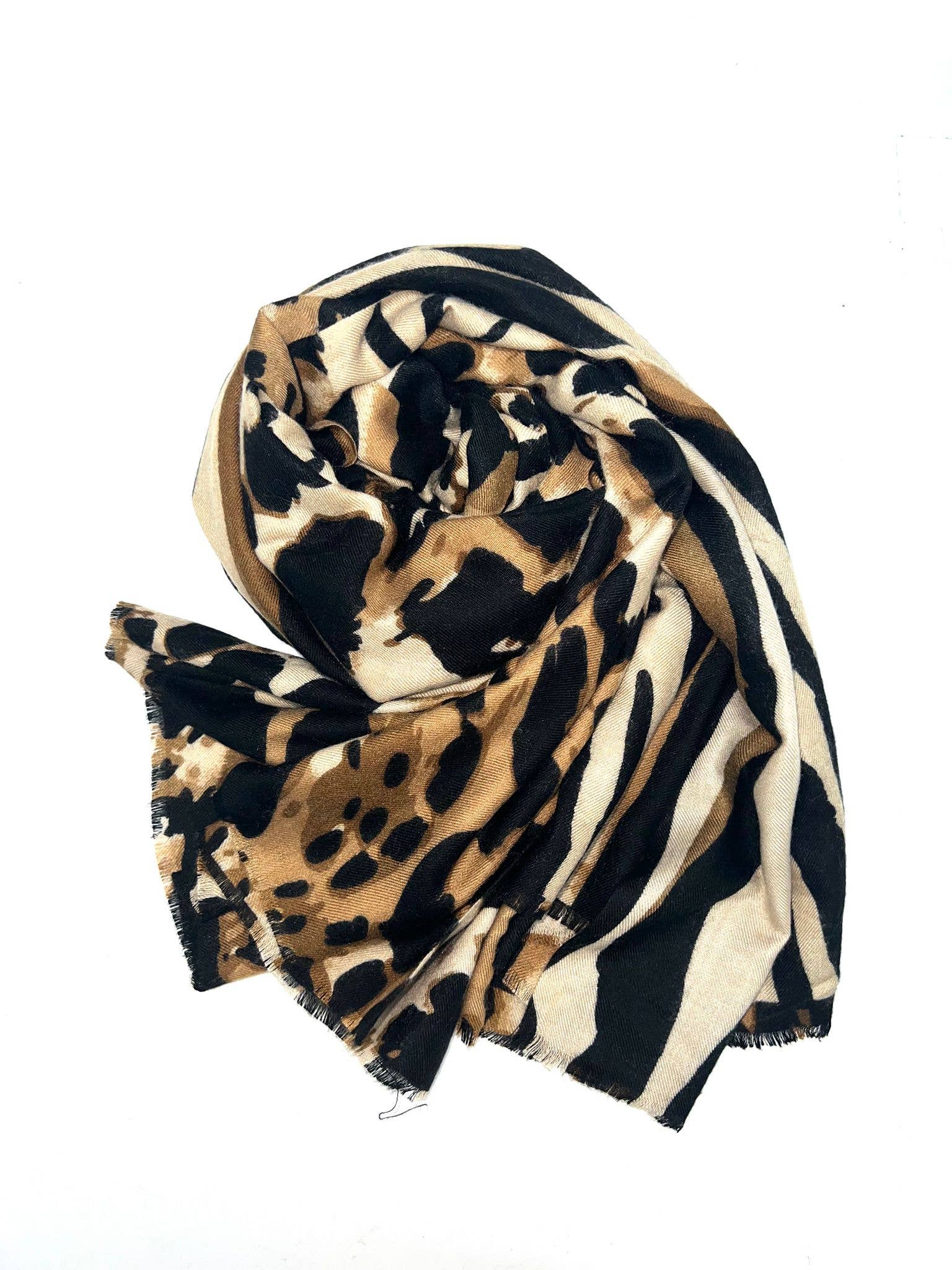 LINETA - Wholesale Scarf - Women's - LL-3 Thick Scarf with Leopard Pattern1
