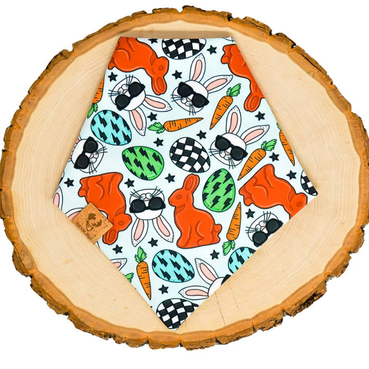 Cool Bunny - Easter Pet Bandana, Tie On, Dog Bandana for wholesale by Everything Doggo