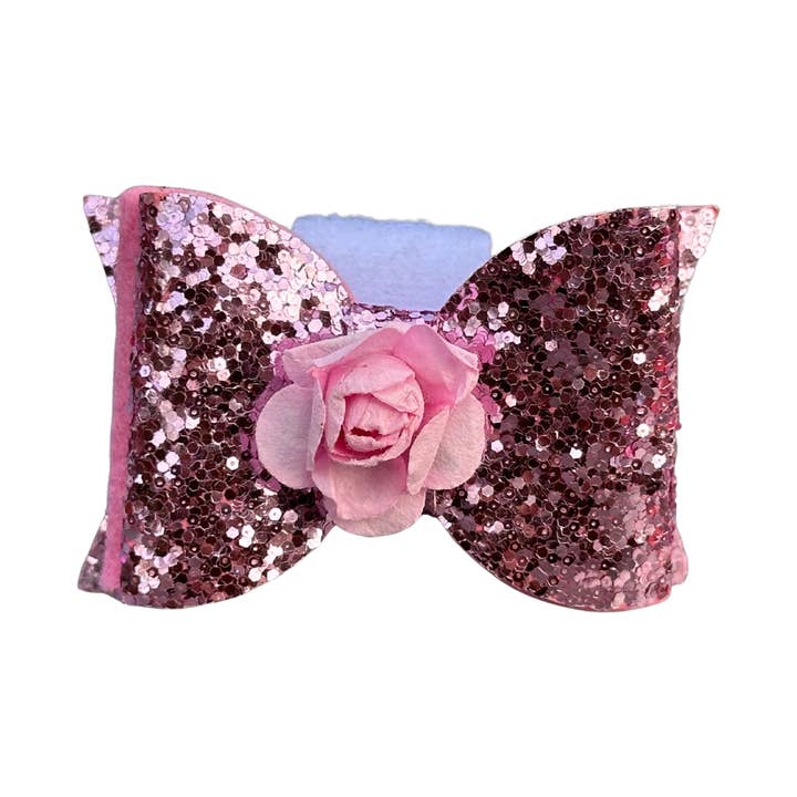 Glitter Bow – Pink Rose Sparkle for wholesale by Louie de Coton