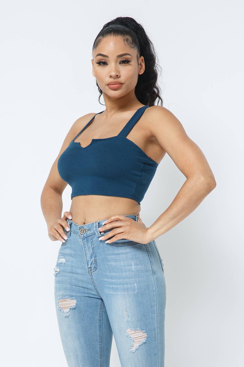Julia by LoveJ - Wholesale Knit Top - Women's - V Cut Detail Sleeveless Crop Top17