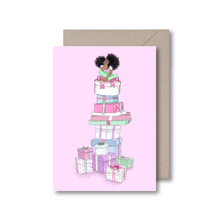 Tarjeta de cumpleaños para niña de cumpleaños en la parte superior del mundo para venta al por mayor de KitsCH Noir