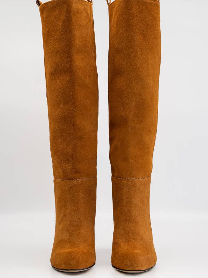 Kludee London – Großhandel Stiefel – Damen – MANDARINEN-OVERKNEE-STIEFEL