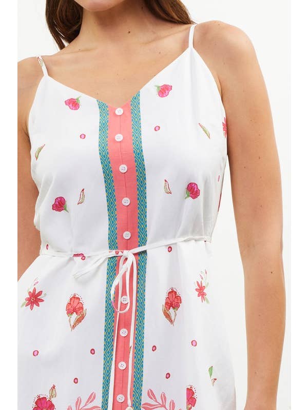 SKIES ARE BLUE - Wholesale Dress - Women's - Sleeveless Border Print Maxi Dress4