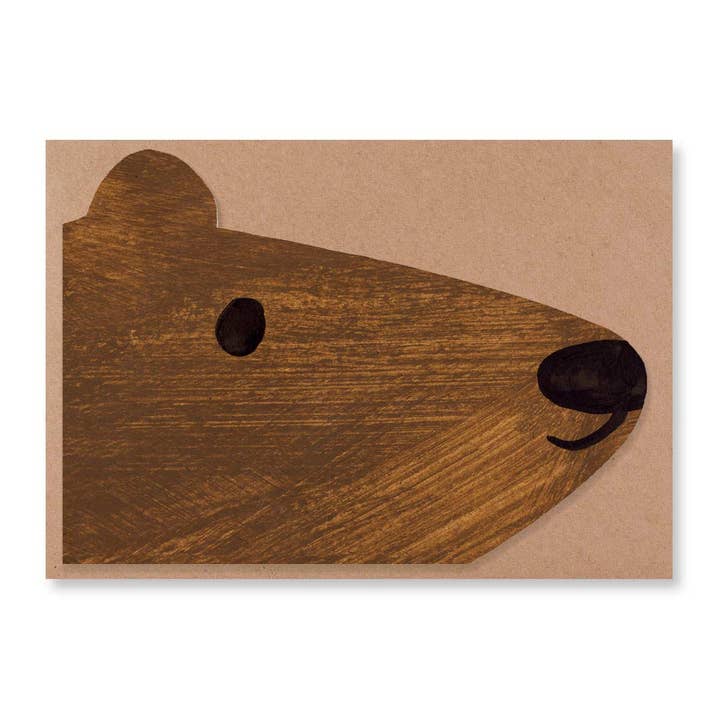 Mortlake Papers - Wholesale Everyday Greeting Card - Brown Bear Shaped Greeting Card2
