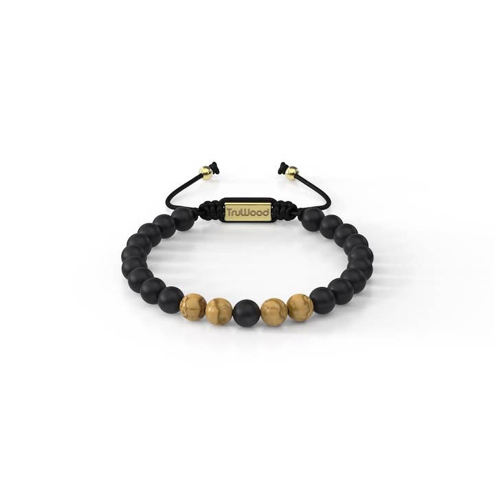 TruWood – wholesale Beaded bracelet – Onyx and Olive Wooden Bracelet For Men1
