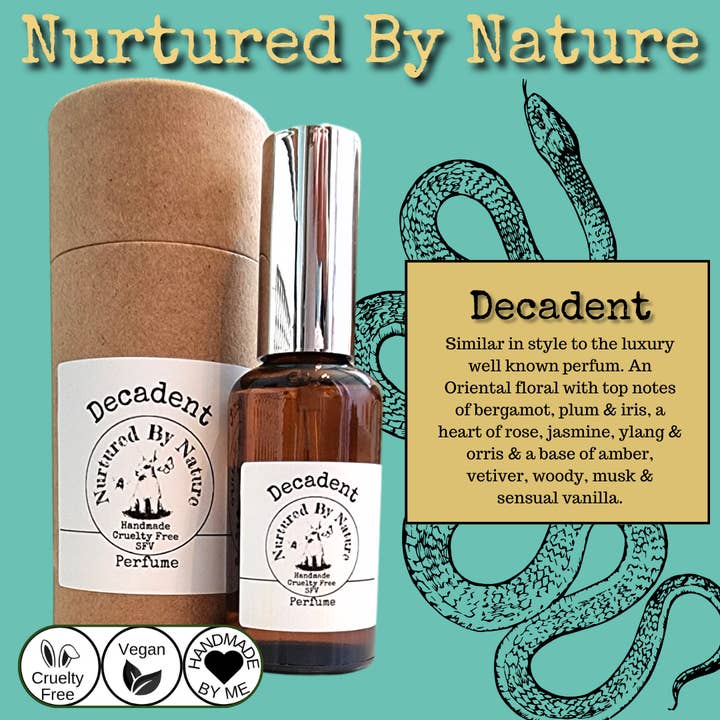 Decadent Perfume 50ml for wholesale by Nurtured By Nature SFV