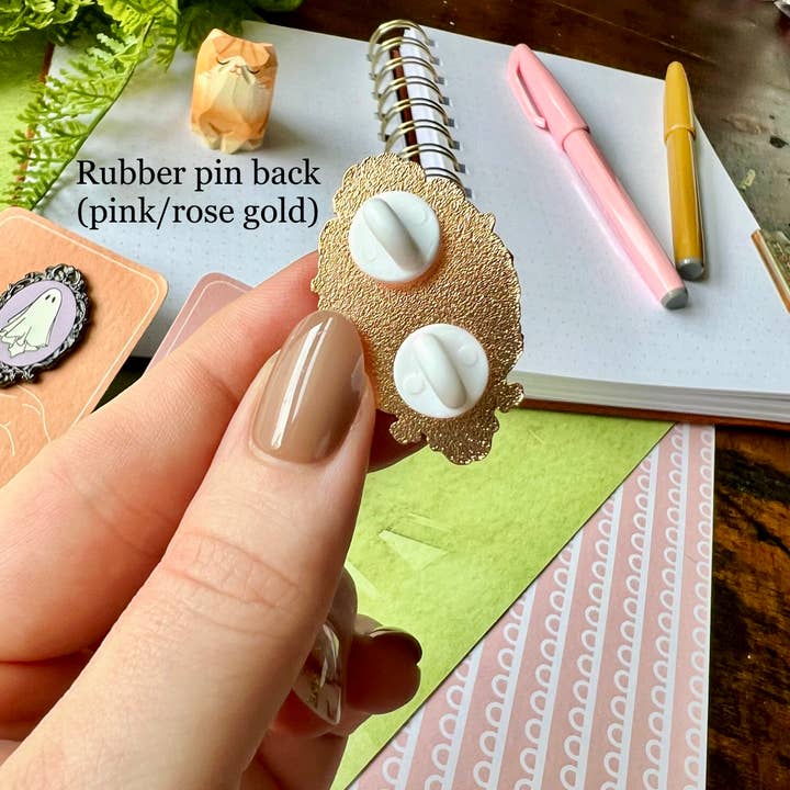 The Unrefined Crafter - Wholesale Lapel Pin/Button - Victorian Ghost Enamel Pin - Glow in the Dark!4