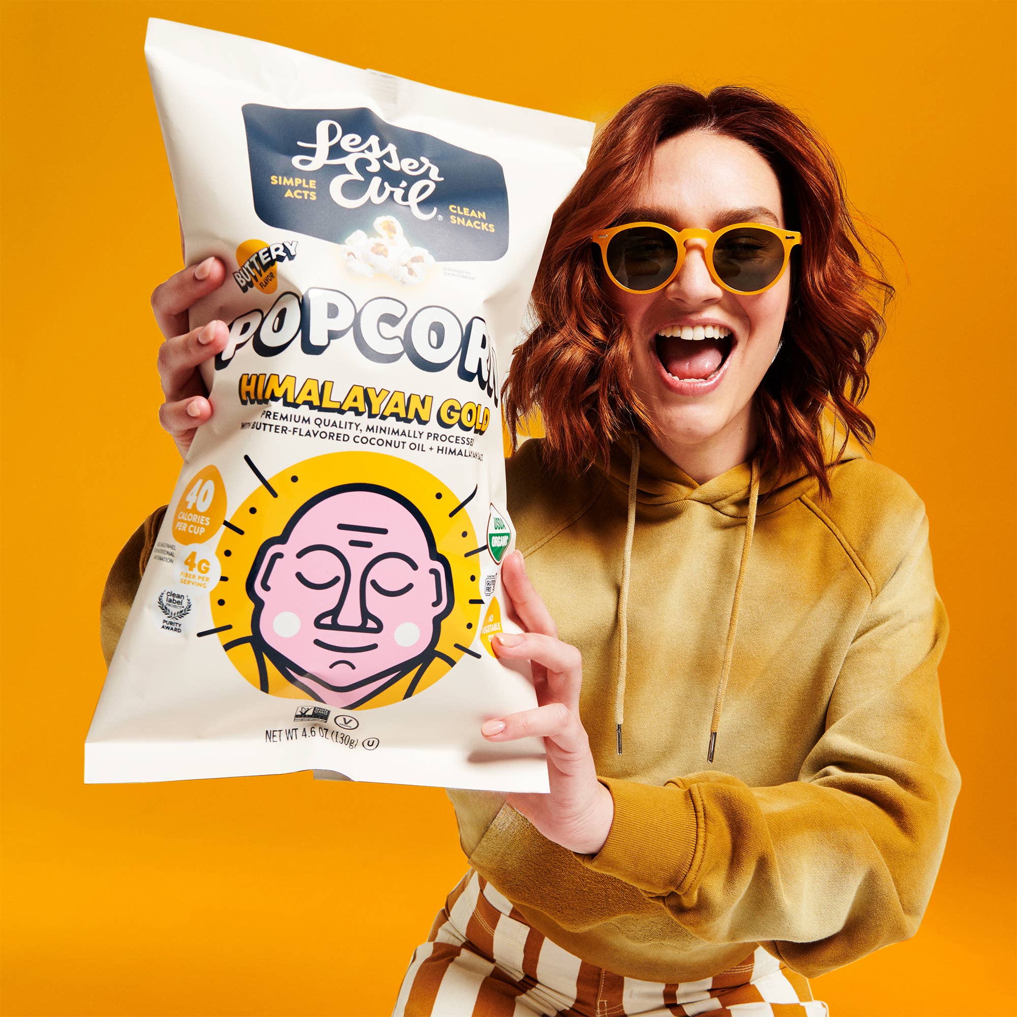 LesserEvil - Wholesale Popcorn - Organic Popcorn, Himalayan Gold 4.6 oz4