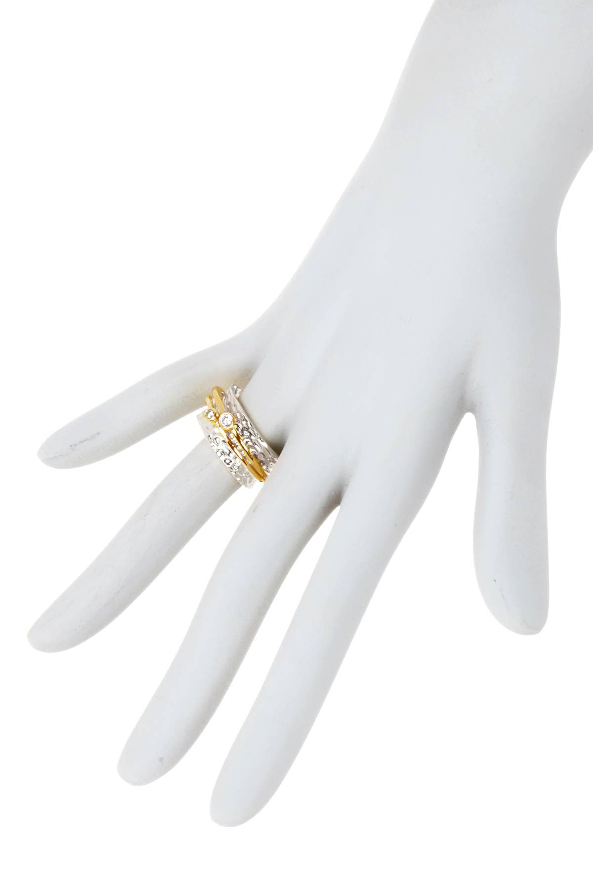 Zoey Simmons - Wholesale Multi-stone ring - CZ Tri Tone Kasey Spinner Ring - SF1