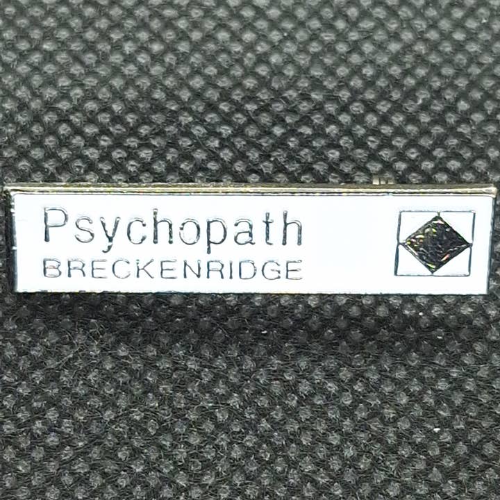 Pin - Vintage Breckenridge Psychopath rectangle for wholesale by Fantastic Souvenirs, Gifts & Collectibles