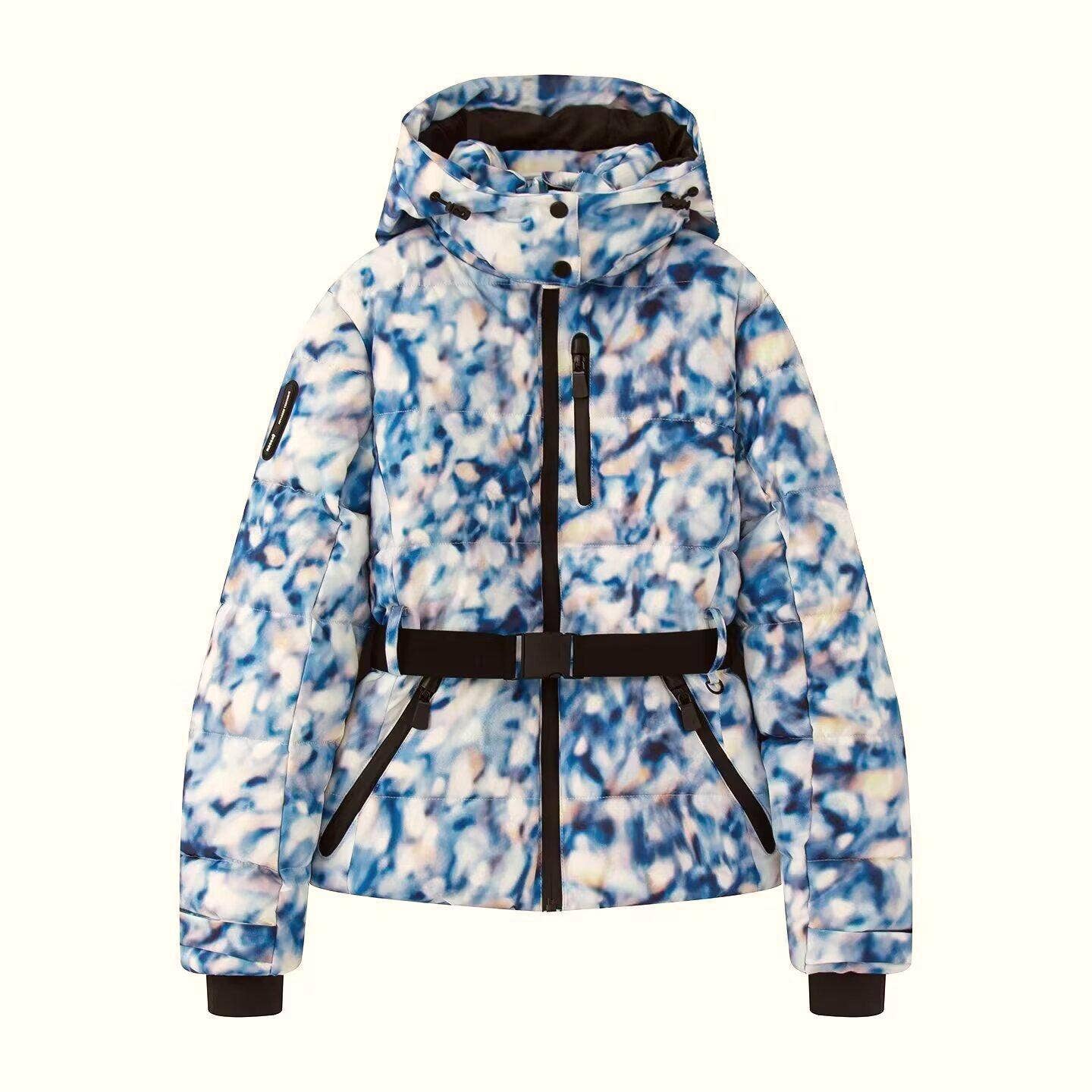 Rosa Clothing - Wholesale Coat - Women's - Printed belt hooded ski padded quilted jacket coat9