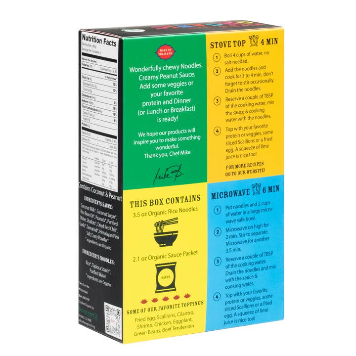 Mike's Organic Curry Love - Wholesale Ramen - Thai Peanut Sauce Noodle Kit ORGANIC