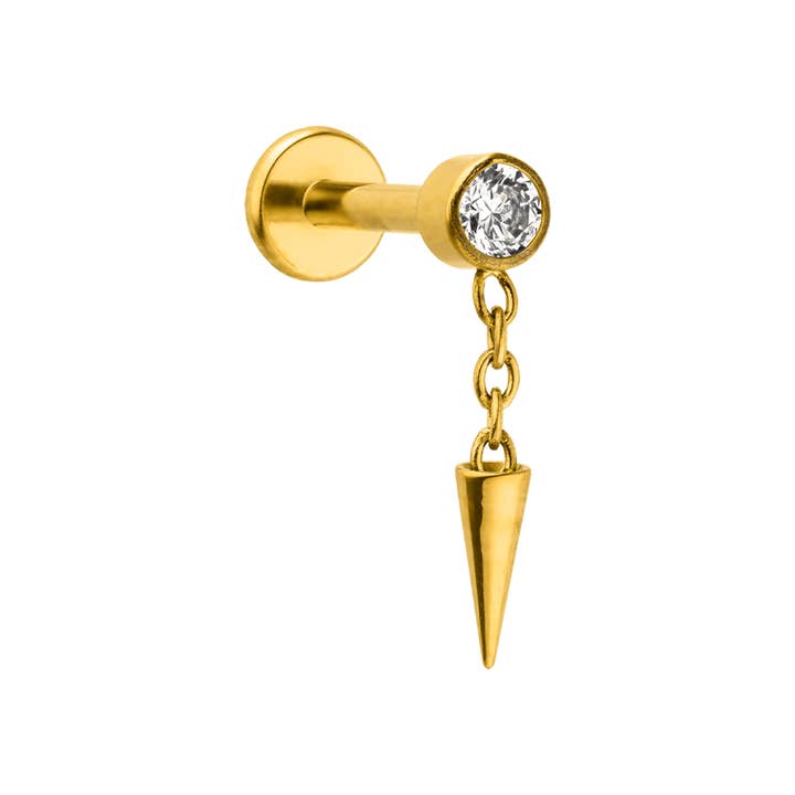 Schmuckgroßhandel - Wholesale Single Earring - Dangling Spike Piercing | Titanium