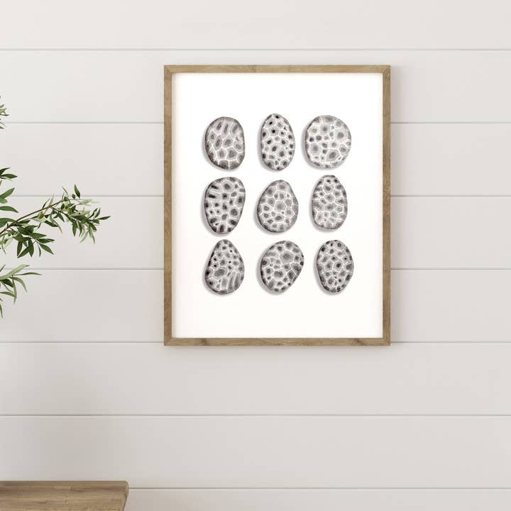 NorthHouse Creative Co. – wholesale Art print – Petoskey Stone Watercolor Art Print4