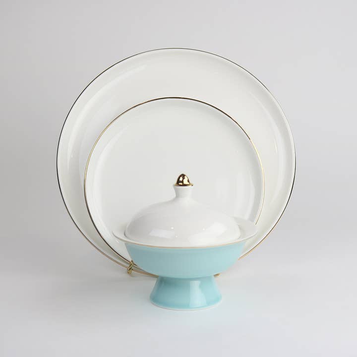 Light Blue Versaille Soup Bowl With - Set of 4 for wholesale by Little White Dish