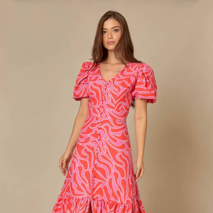 Robe Maxi Hermosa Corail pour la vente par JUAJUA