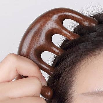 LadyJuneAccessories - Wholesale Hair Brush/Comb - Wooden Massage Comb with Wide Tooth, Scalp Massager