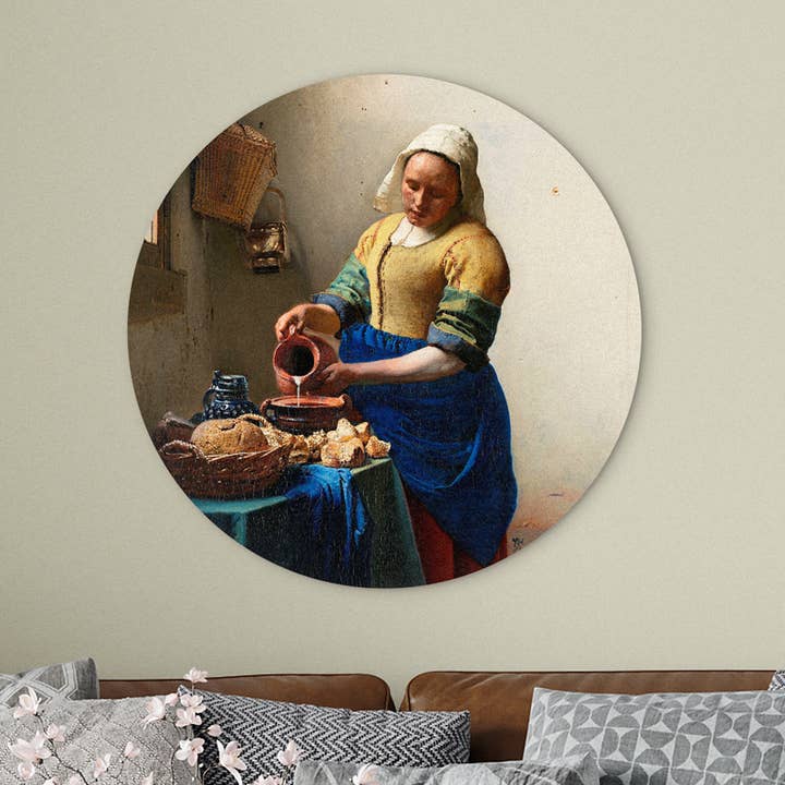 Vægcirkel Mælkepigen Johannes Vermeer for engroshandel hos Wanderschoon