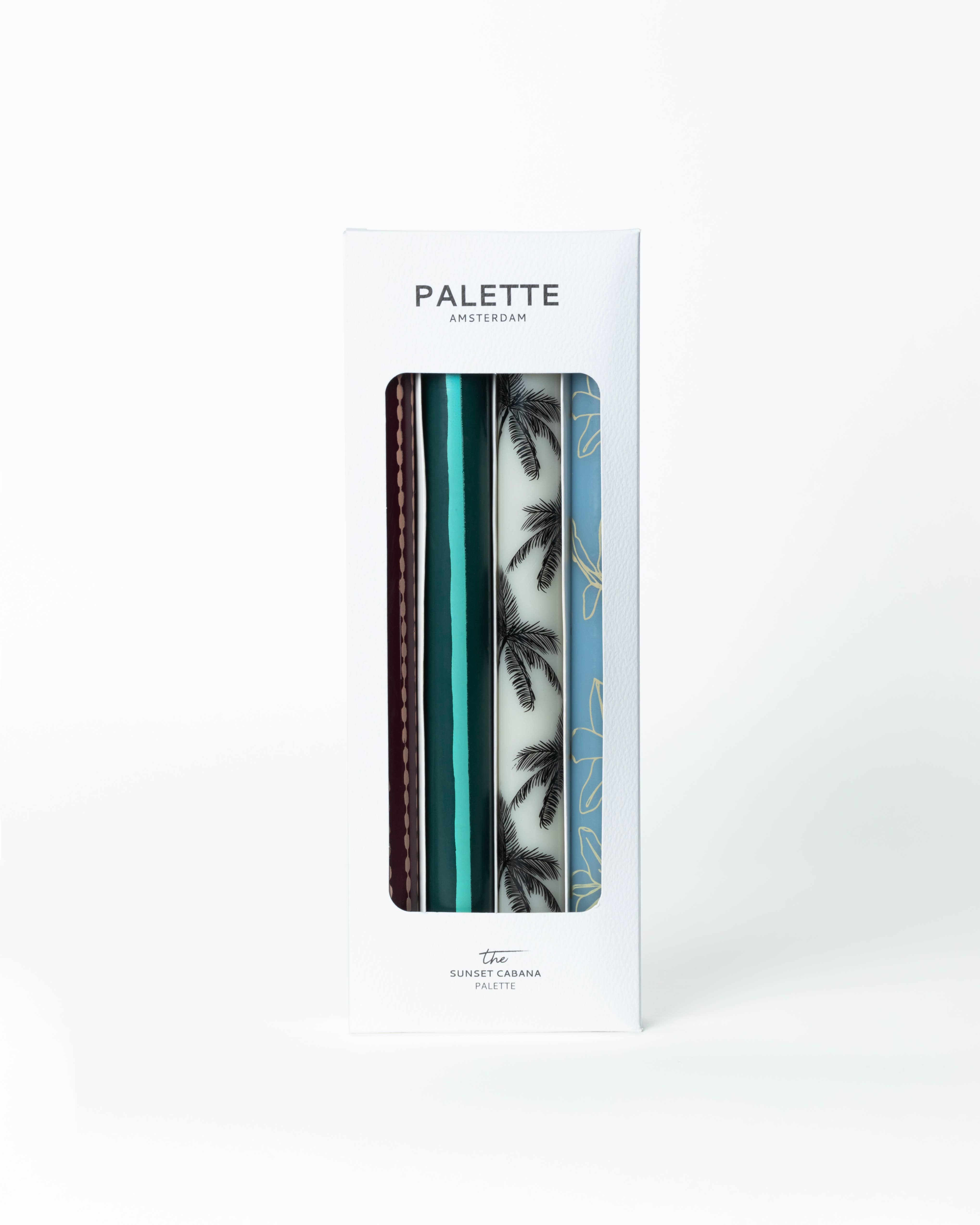 Palette Amsterdam – wholesale Avsmalnande ljus – Jul 2025 Tryck Middagsljus - Set om 4 - Sunset Cabana2