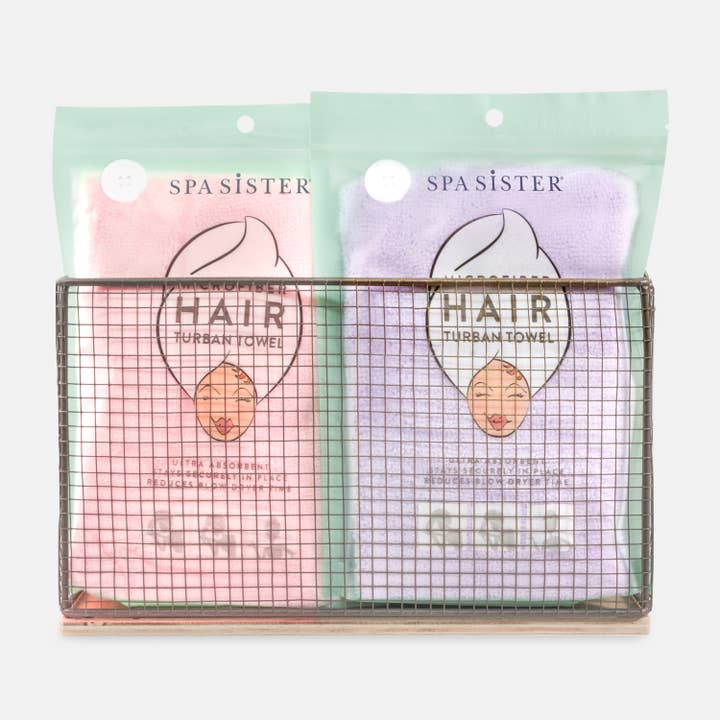 Spa Hair Turban Towel Display 20 ct. for wholesale by Bath Accessories Company