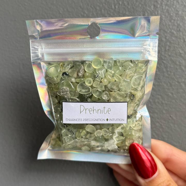 Sapphire & Sage - Wholesale Spiritual Stone/Crystal - Prehnite Crystal Chip Bags0