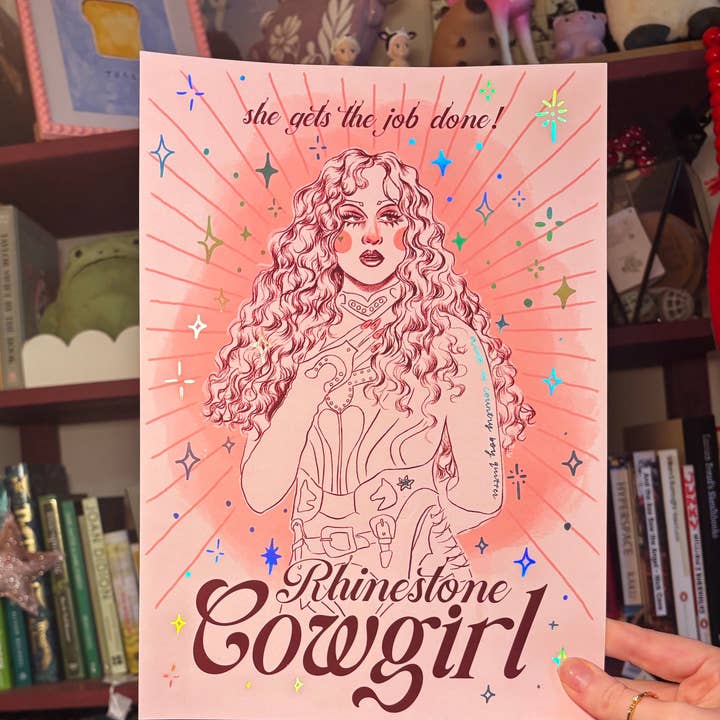 Chappell Roan ‘the giver’ a4 holographic foiled art print for wholesale by Spilt Milk Press