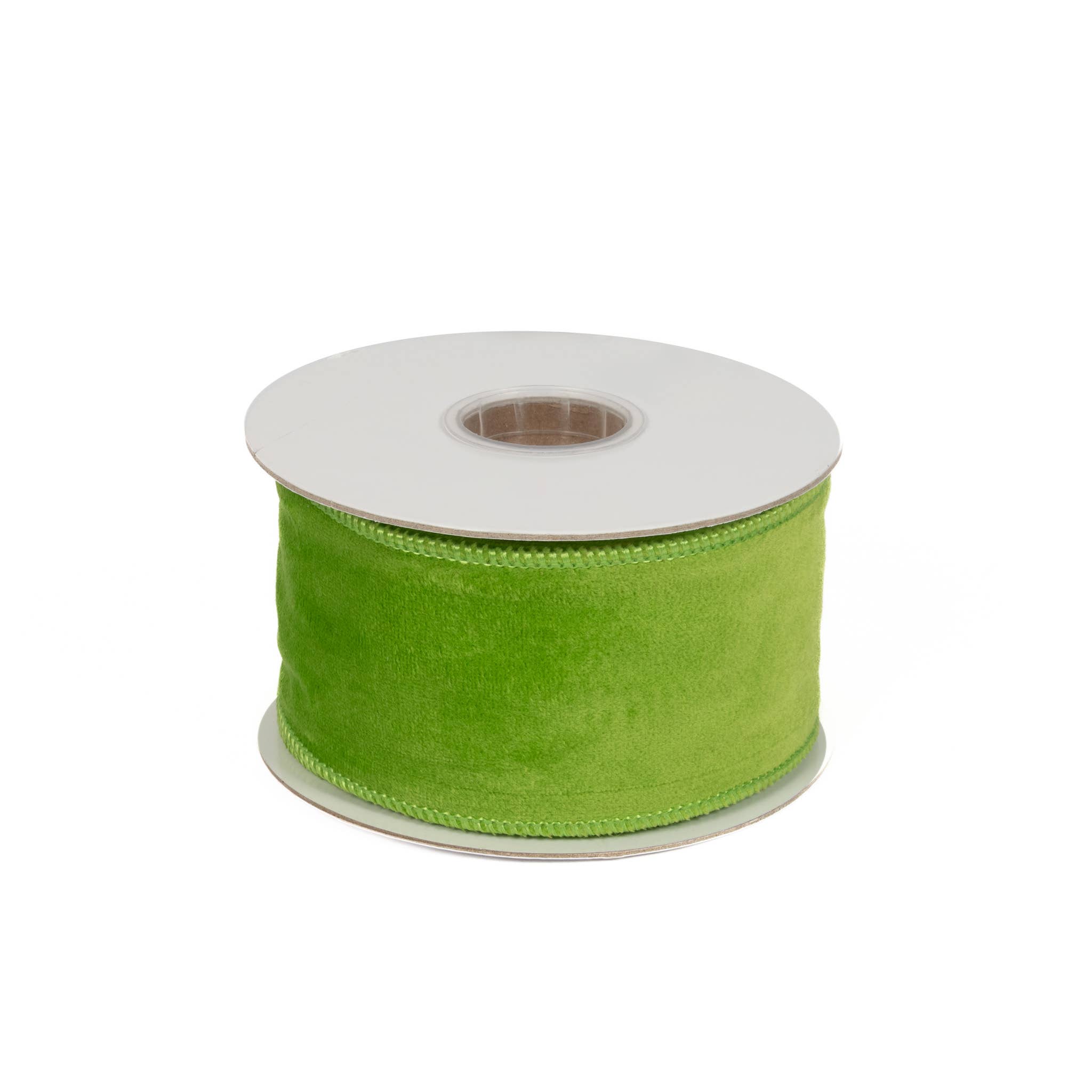 Mills Floral Company - Wholesale Ribbon - Gift Wrapping - Velvet Ribbon 2.5" X 10 Yd - Apple Green1