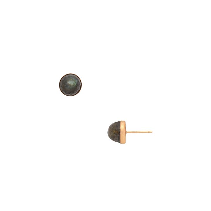 Heather Hawkins - Wholesale Stud/Post Earrings - Babe Dome Gemstone Stud Earrings - 14K Gold-filled2