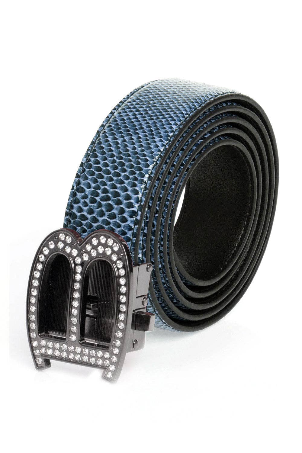 BARABAS – wholesale Belt – Men's – Men's Rhinestone B Letter Buckle Leather Belt BK81038