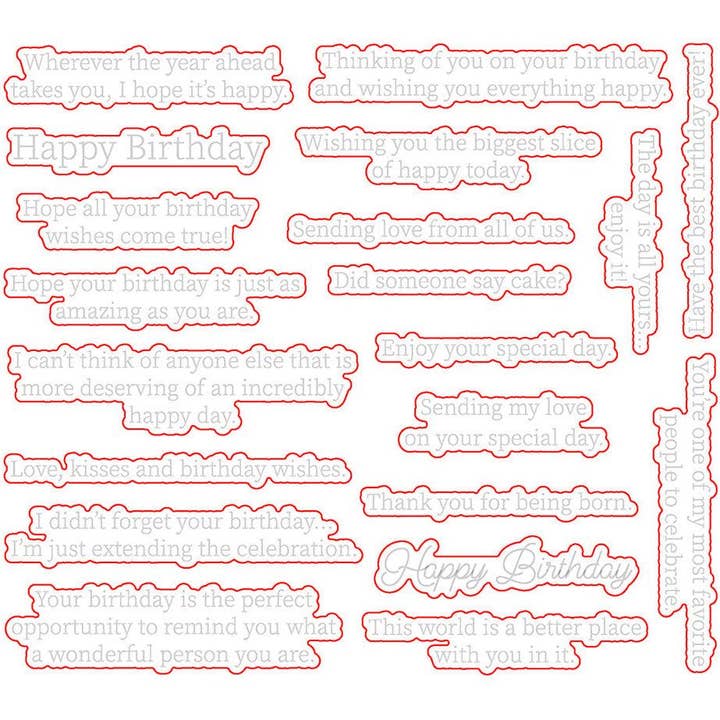 Inde: Fødselsdagssentimenter - Honey Cuts - Koordinerende Dies for engroshandel hos Honey Bee Stamps