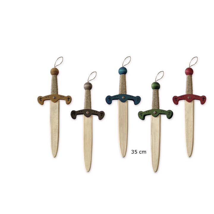 Wooden Sword 35 Cm “Fleurs De Lys” Assorted 5 Colors for wholesale by Axe Selection