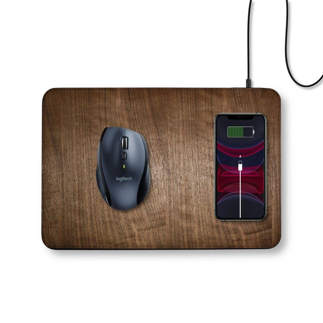 WUDN Handcrafted - Vendita all'ingrosso Tappetino per mouse - Grande tappetino per mouse in vero legno con ricarica rapida wireless da 15 watt6