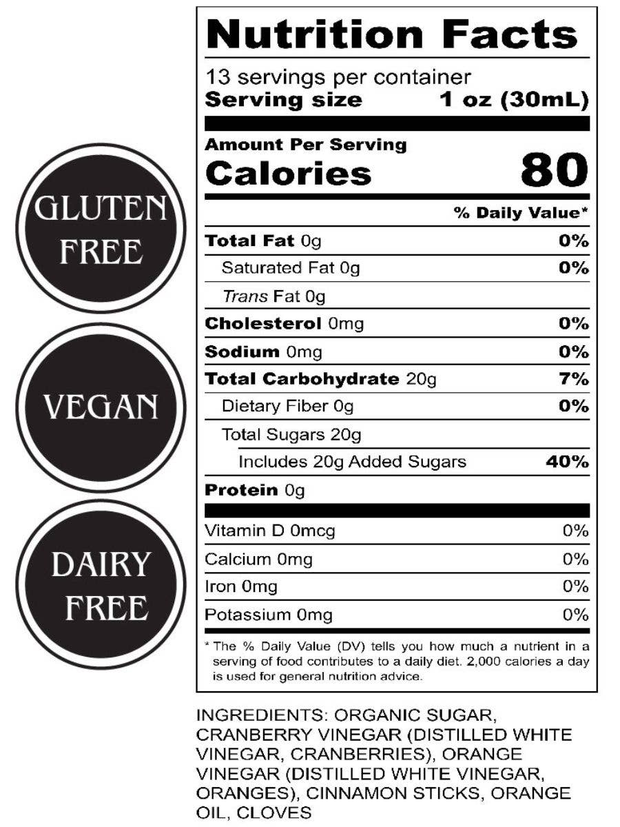 Tait Farm Foods - Wholesale Cocktail Mix/Syrup - Spiced Cranberry Orange Shrub1