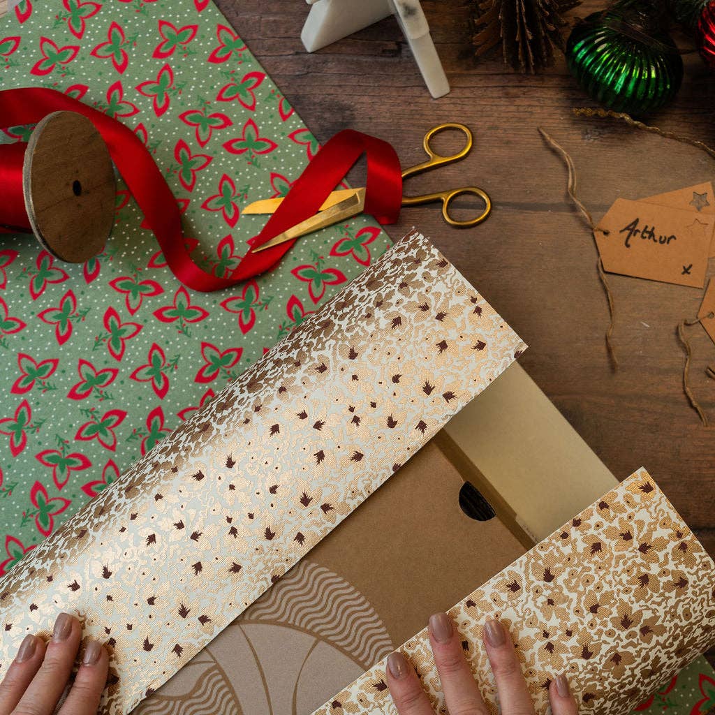 Bollywood Christmas – wholesale Flat wrap – Gold Leaf Gift Wrapping Paper Sheets1