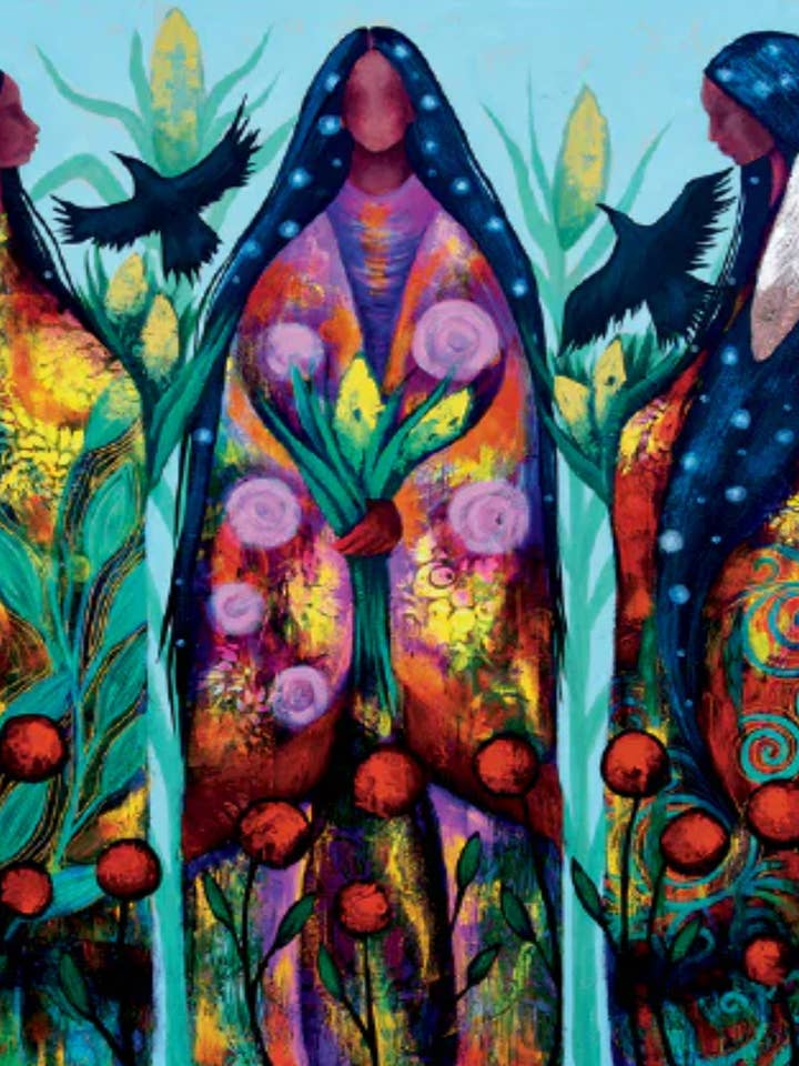 Three Sisters Art Print by Jackie Traverse for wholesale by Indigenous Puzzles and Art