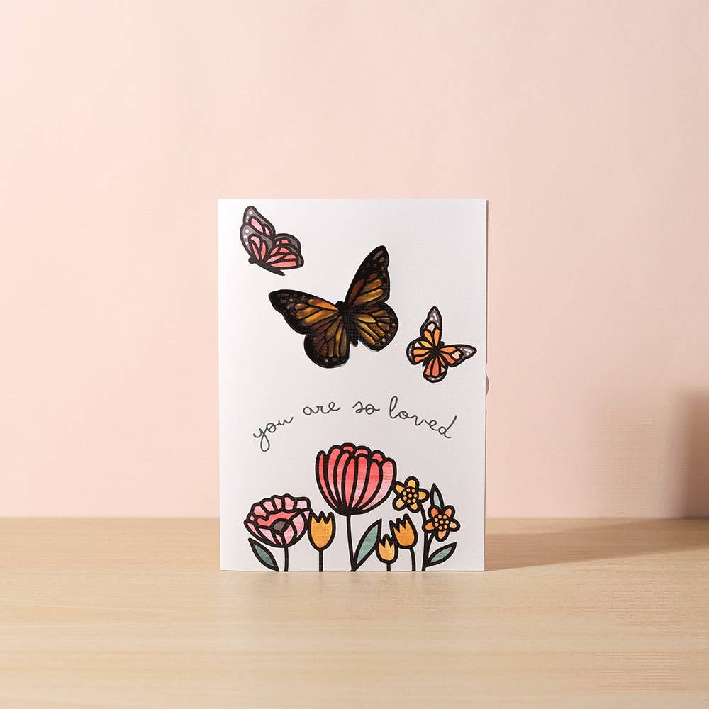 Lovepop Cards - Wholesale Love Card - You Are So Loved Butterflies Suncatcher Card 5x7" (-40%)