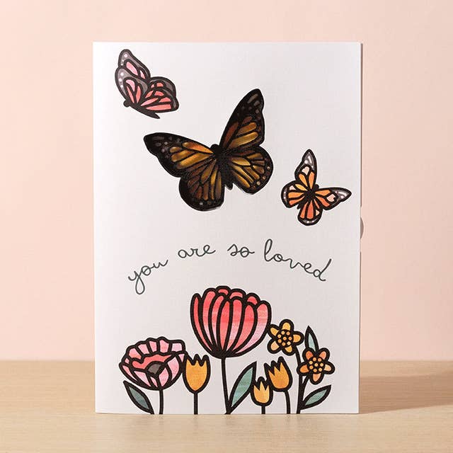 Lovepop Cards - Wholesale Love Card - You Are So Loved Butterflies Suncatcher Card 5x7" (-40%)0