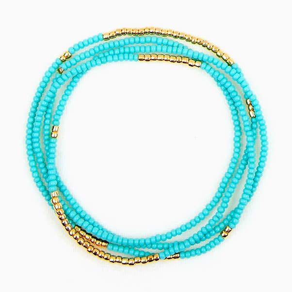 Gold Bead Stretch Necklace Wrap Bracelet for wholesale by Altiplano