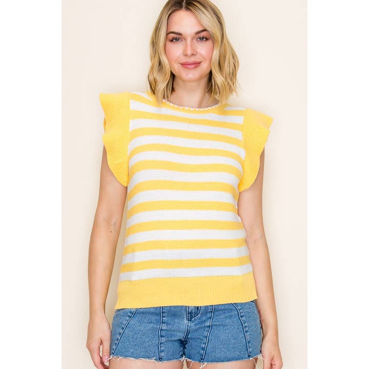 Randig tröja med volangärmar för wholesale av STACCATO