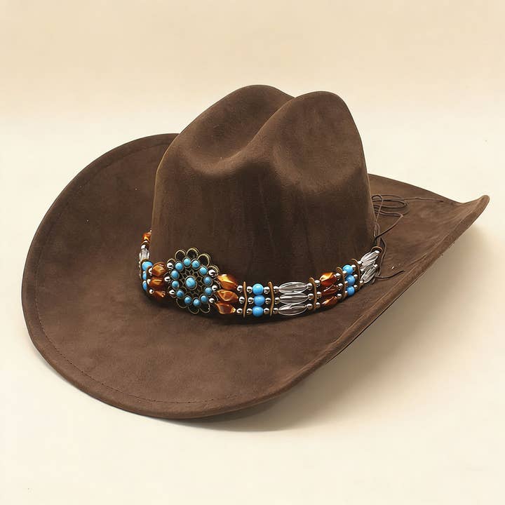VINTAGE RHINESTONE BEADED COWBOY HAT_CWAH05264 for wholesale by DOUBLJU