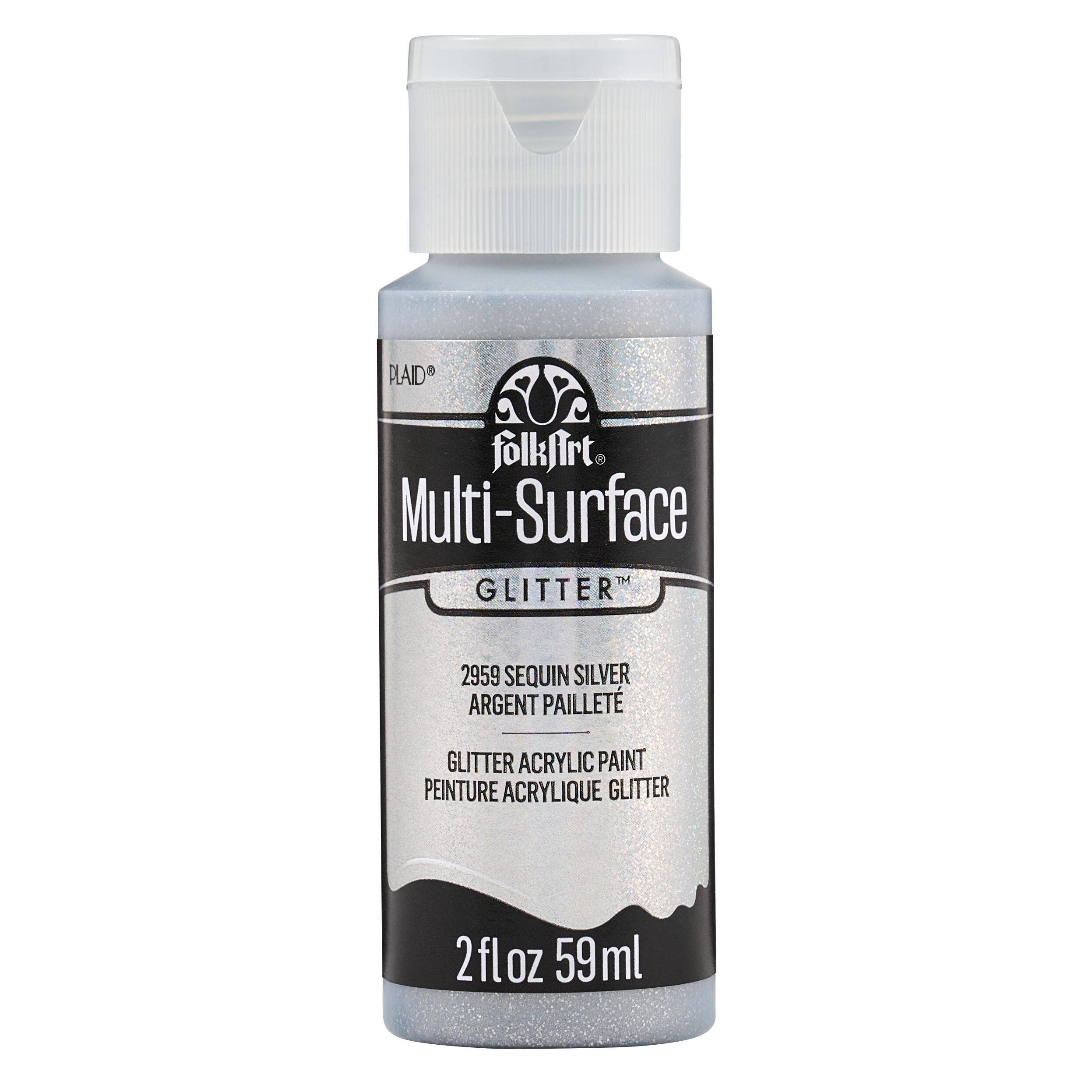 Plaid Crafts - Wholesale Acrylic Paint - FolkArt Multi-Surface Glitter Paint 2oz4