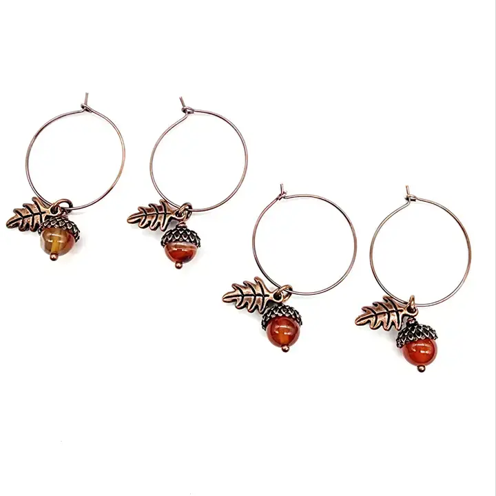 MergingMetals - Wholesale Dangle Earrings - Gemstone Acorn Earrings 1